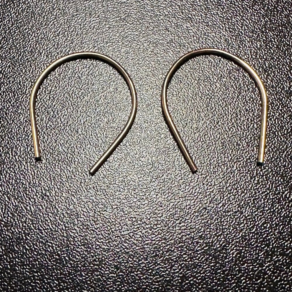 Rose Gold Upside Down Hoop Earrings- EUC